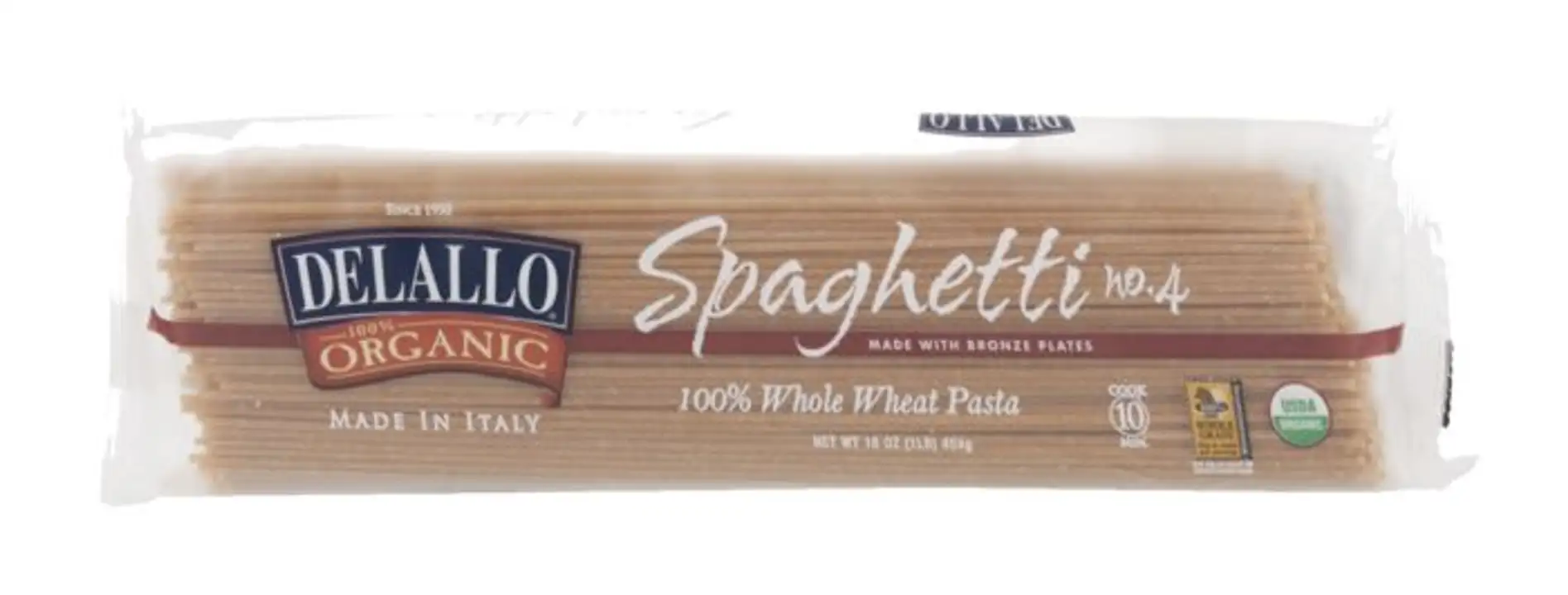 Order DeLallo 100% Organic Spaghetti, 100% Whole Wheat, No. 4 - 16 Ounces food online from Novato Harvest Market store, Novato on bringmethat.com