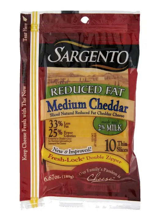 Order Sargento Cheese Slices, Medium Cheddar, Reduced Fat - 6.67 Ounces food online from Holiday farms store, Roslyn Heights on bringmethat.com