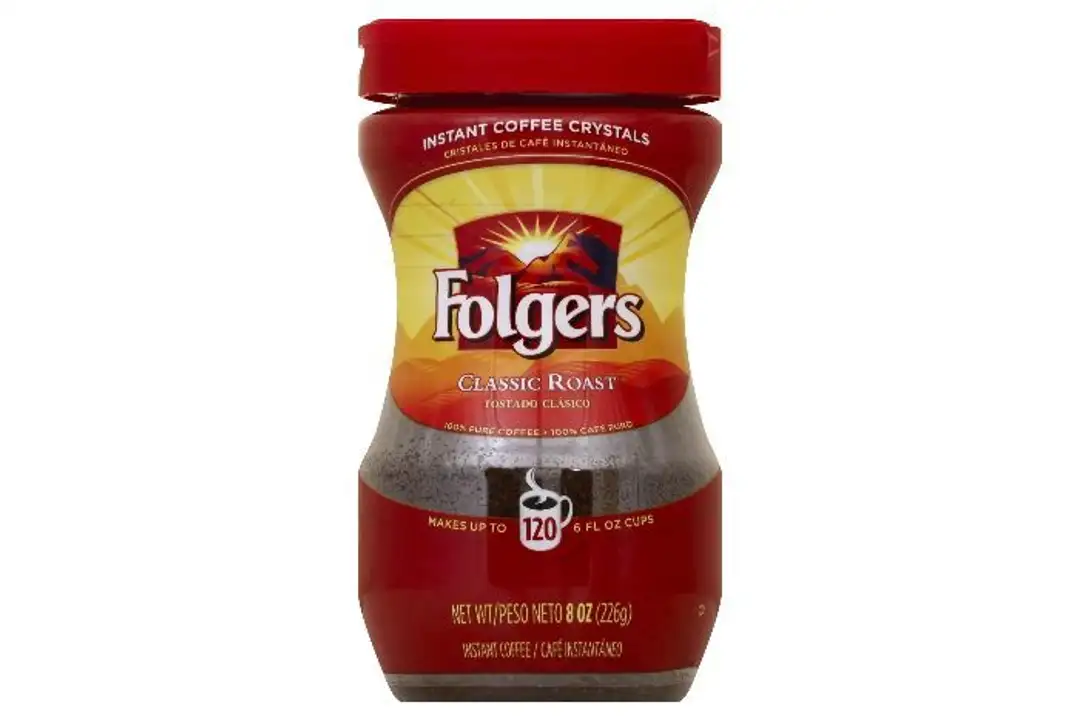 Order Folgers Coffee, Classic Roast, Instant Crystals - 8 Ounces food online from Novato Harvest Market store, Novato on bringmethat.com