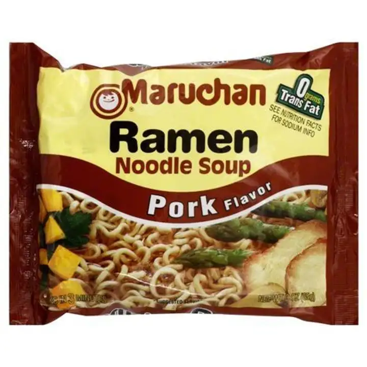 Order Maruchan Ramen Noodle Soup, Pork Flavor - 3 Ounces food online from Fligner Market store, Lorain on bringmethat.com