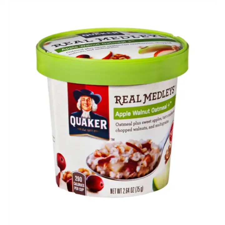 Order Quaker Real Medleys Oatmeal, Apple Walnut Flavored - 2.64 Ounces food online from Novato Harvest Market store, Novato on bringmethat.com