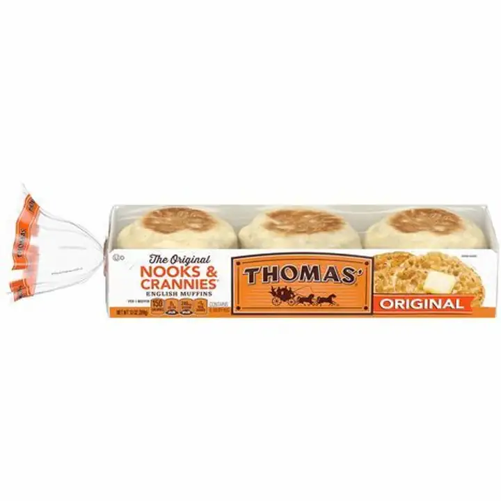 Order Thomas' English Muffins Original - 6 Count food online from Meats Supreme store, Brooklyn on bringmethat.com
