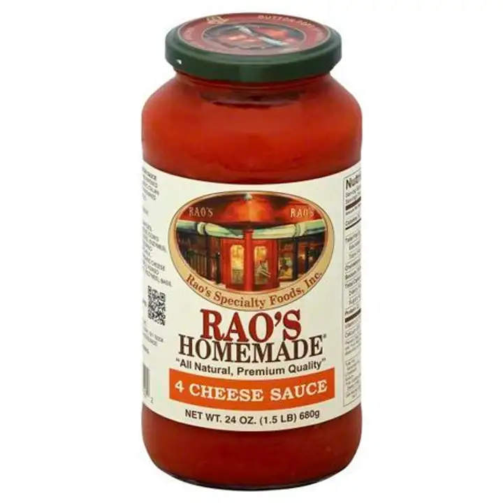 Order Raos Homemade 4 Cheese Sauce - 24 Ounces food online from Holiday farms store, Roslyn Heights on bringmethat.com