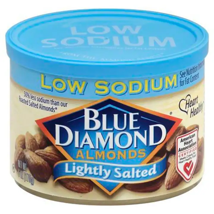 Order Blue Diamond Almonds, Low Sodium, Lightly Salted - 6 Ounces food online from Novato Harvest Market store, Novato on bringmethat.com
