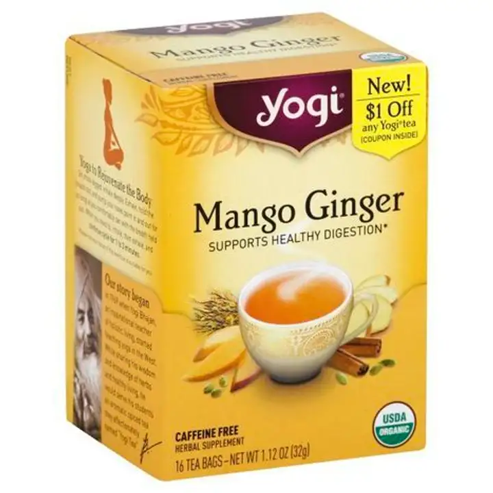 Order Yogi Tea, Mango Ginger, Caffeine Free, Bags - 16 Bags food online from Whole Foods Co-Op Denfeld store, Duluth on bringmethat.com