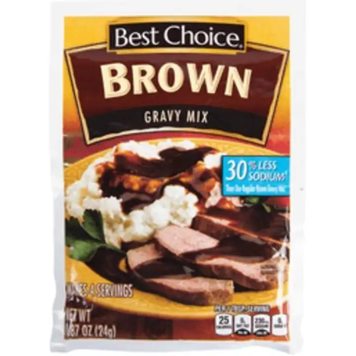 Order Best Choice Lower Sodium Brown Gravy Mix - 0.87 Ounces food online from Fligner Market store, Lorain on bringmethat.com