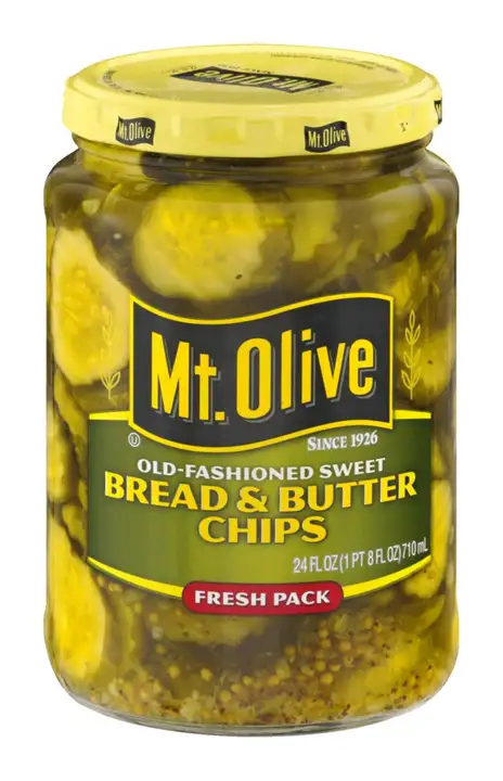 Order Mt Olive Bread & Butter Chips, Fresh Pack - 24 Ounces food online from Fligner Market store, Lorain on bringmethat.com