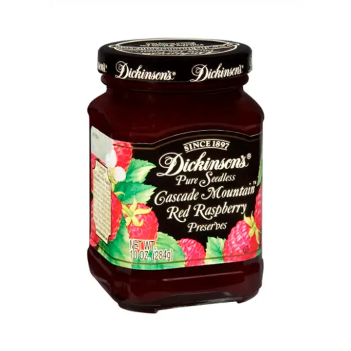 Order Dickinsons Red Raspberry, Preserves - 10 Ounces food online from Novato Harvest Market store, Novato on bringmethat.com