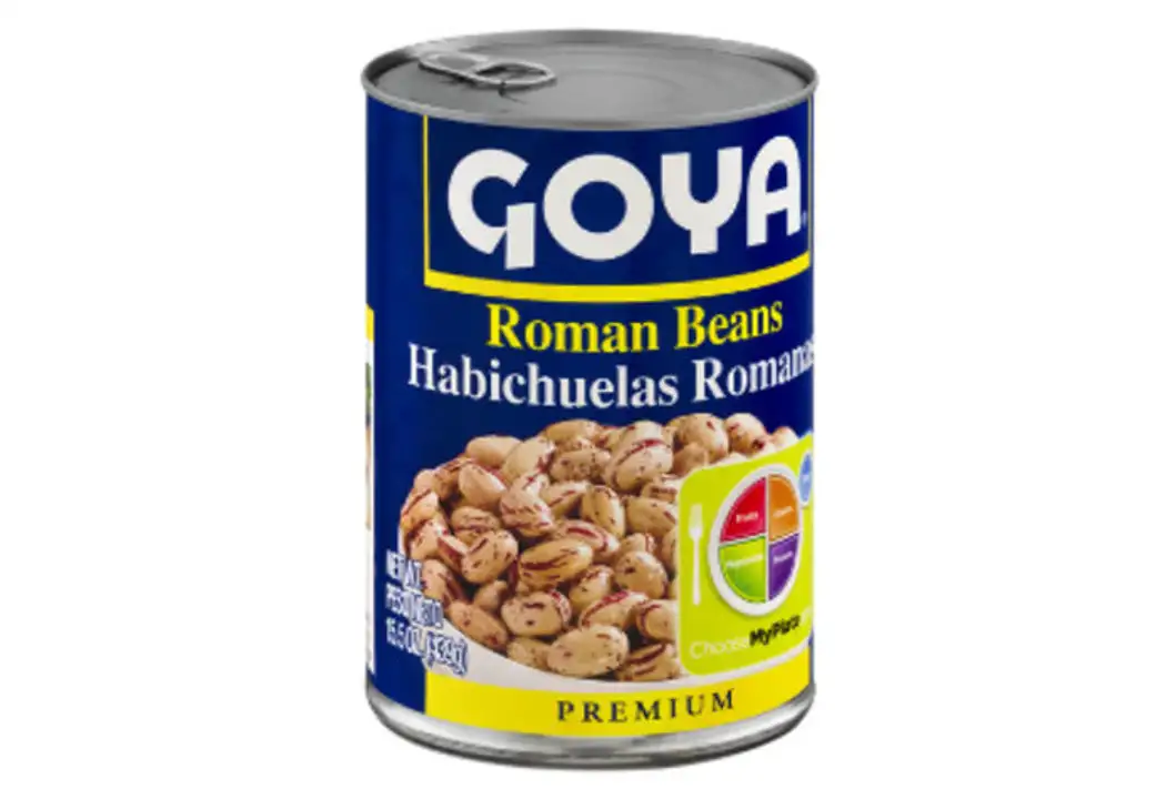 Order Goya Roman Beans, Premium - 15.5 Ounces food online from Fligner Market store, Lorain on bringmethat.com