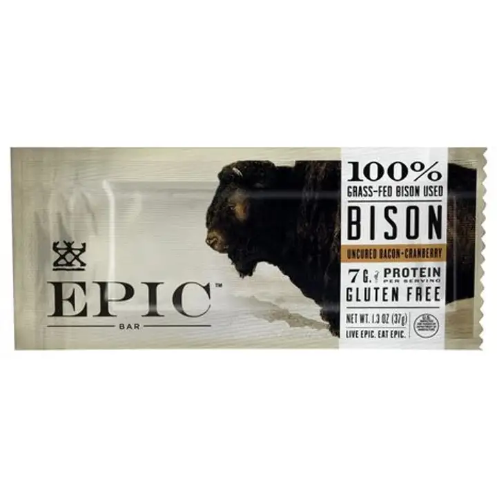 Order Epic Bison Bar, Gluten Free, Uncured Bacon + Cranberry - 1.3 Ounces food online from Whole Foods Co-Op Denfeld store, Duluth on bringmethat.com