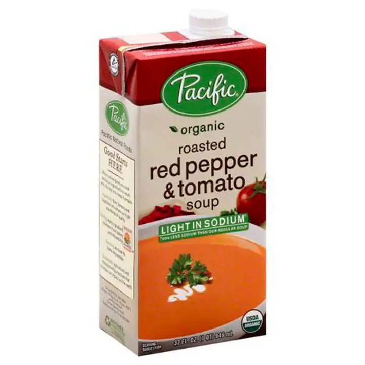 Order Pacific Organic Soup, Roasted Red Pepper & Tomato - 32 Ounces food online from Novato Harvest Market store, Novato on bringmethat.com