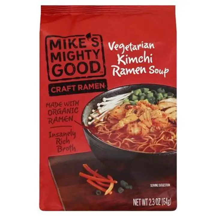 Order Mikes Mighty Good Craft Ramen Ramen Soup, Vegetarian Kimchi - 2.3 Ounces food online from Whole Foods Co-Op Denfeld store, Duluth on bringmethat.com