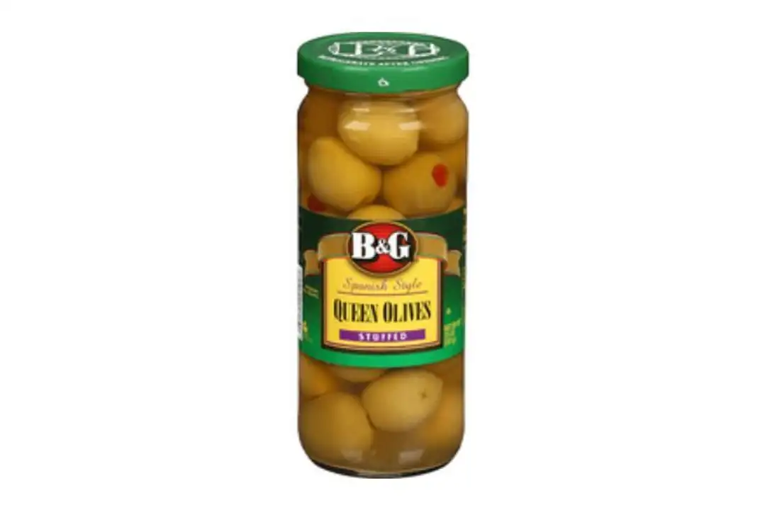 Order B & G Olives, Spanish Style, Queen, Stuffed - 7 Ounces food online from Holiday farms store, Roslyn Heights on bringmethat.com