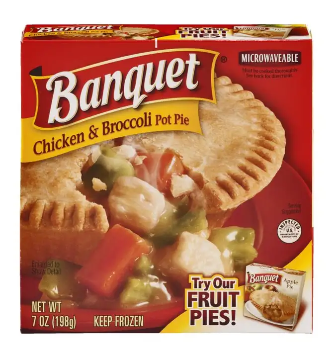 Order Banquet Pot Pie, Chicken & Broccoli - 7 Ounces food online from Novato Harvest Market store, Novato on bringmethat.com