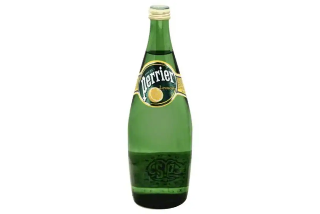 Order Perrier Water, Sparkling Natural Mineral, Lemon - 25 Ounces food online from Holiday farms store, Roslyn Heights on bringmethat.com