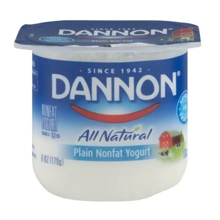 Order Dannon All Natural Plain Nonfat Yogurt - 6 Ounces food online from Meats Supreme store, Brooklyn on bringmethat.com