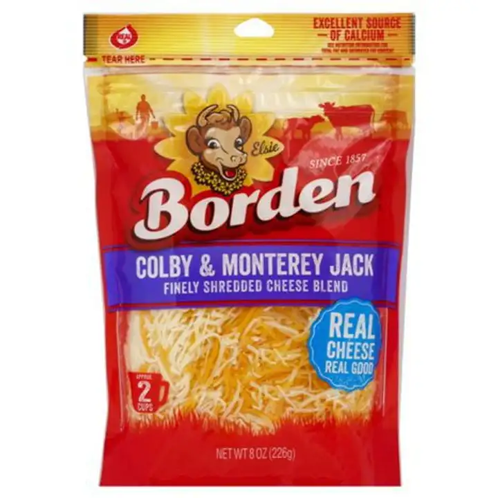 Order Borden Finely Shredded Cheese Blend, Colby and Monterey Jack - 8 Ounces food online from Fligner Market store, Lorain on bringmethat.com