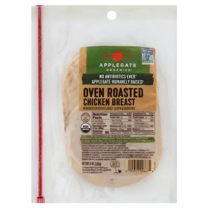 Order Applegate Chicken Breast, Roasted - 6 Ounces food online from Holiday farms store, Roslyn Heights on bringmethat.com