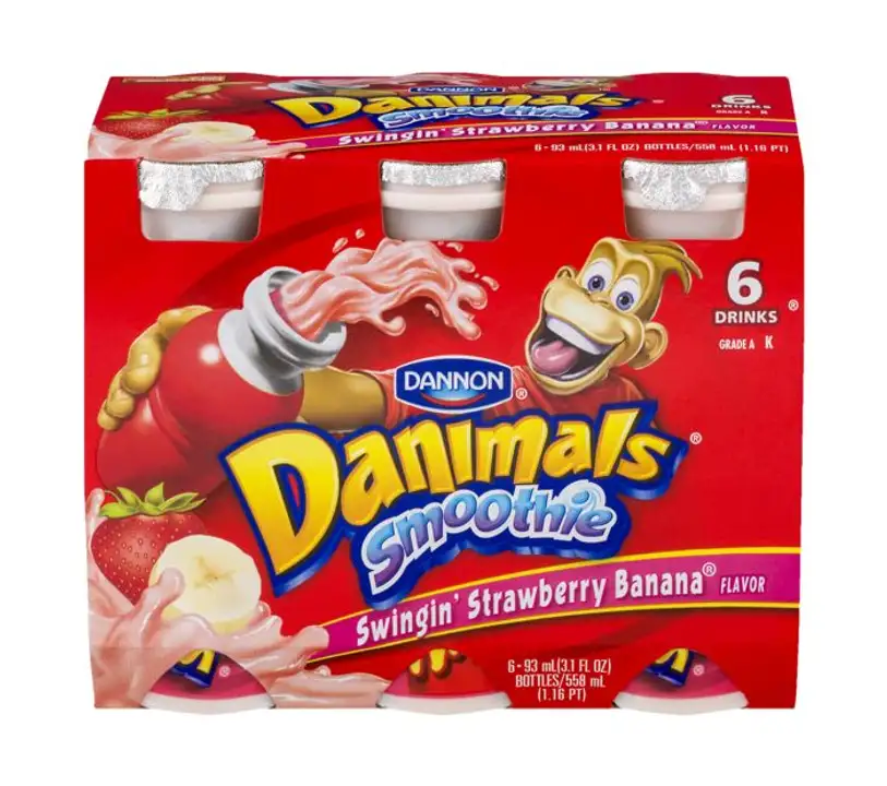 Order Danimals Smoothie, Swingin' Strawberry Banana Flavor - 6 Each food online from Holiday farms store, Roslyn Heights on bringmethat.com