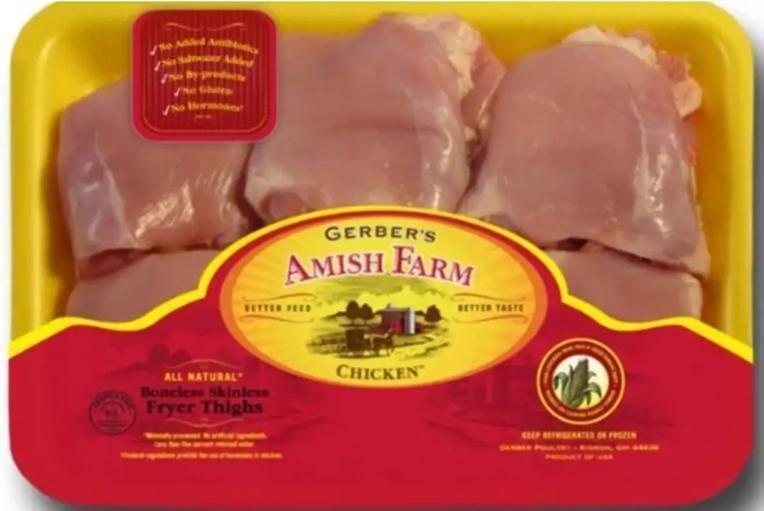 Order Gerber's Chicken Thighs Boneless Skinless food online from Whole Foods Co-Op Denfeld store, Duluth on bringmethat.com