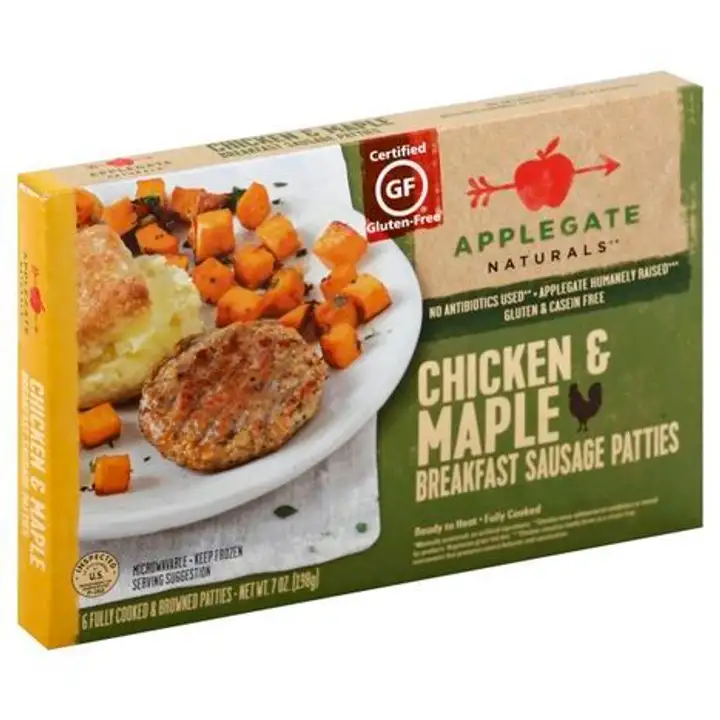 Order Applegate Naturals Patties Sausage, Breakfast, Chicken & Maple - 7 Ounces food online from Holiday farms store, Roslyn Heights on bringmethat.com