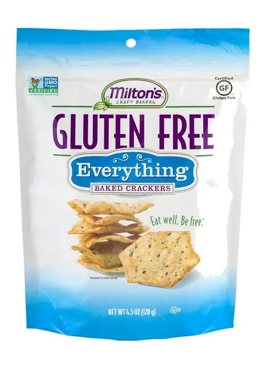 Order Miltons Gluten Free Baked Crackers, Everything - 4.5 Ounces food online from Novato Harvest Market store, Novato on bringmethat.com