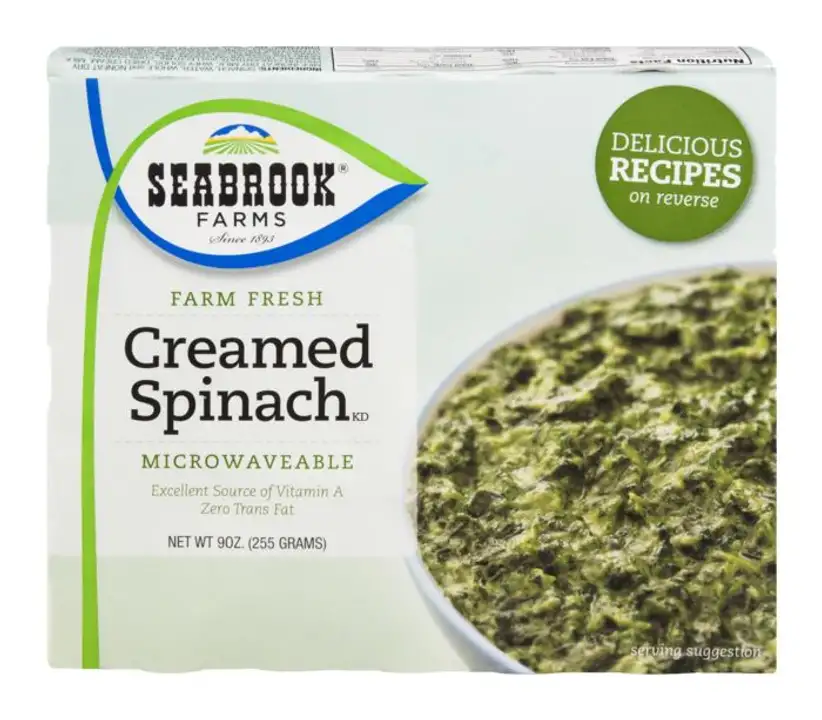 Order Seabrook Creamed Spinach - 9 Ounces food online from Holiday farms store, Roslyn Heights on bringmethat.com