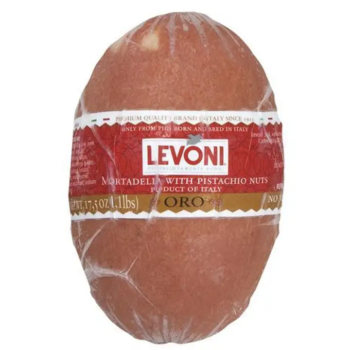 Order Italian Levoni Mortadella with Pistachio food online from Meats Supreme store, Brooklyn on bringmethat.com