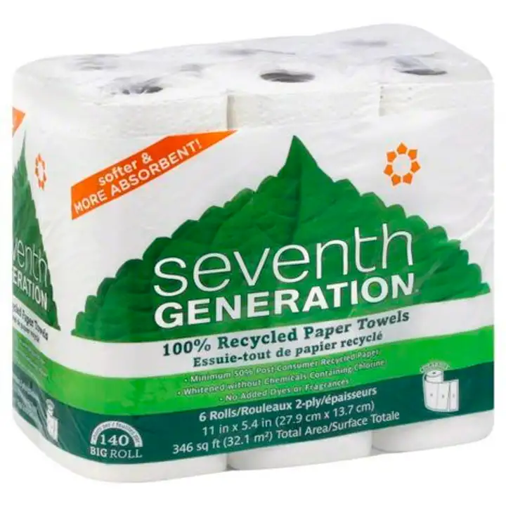 Order Seventh Generation Paper Towels, 100% Recycled, Big Roll, Right Size, 2-Ply - 6 Count food online from Whole Foods Co-Op Denfeld store, Duluth on bringmethat.com