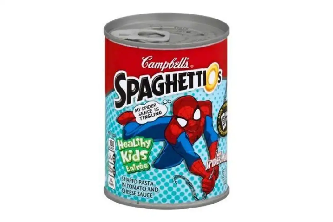 Order SpaghettiOs Pasta, Marvel Spider-Man - 15.8 Ounces food online from Fligner Market store, Lorain on bringmethat.com