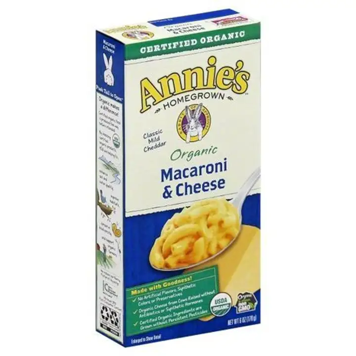 Order Annies Organic Macaroni & Cheese, Classic Mild Cheddar - 6 Ounces food online from Holiday farms store, Roslyn Heights on bringmethat.com