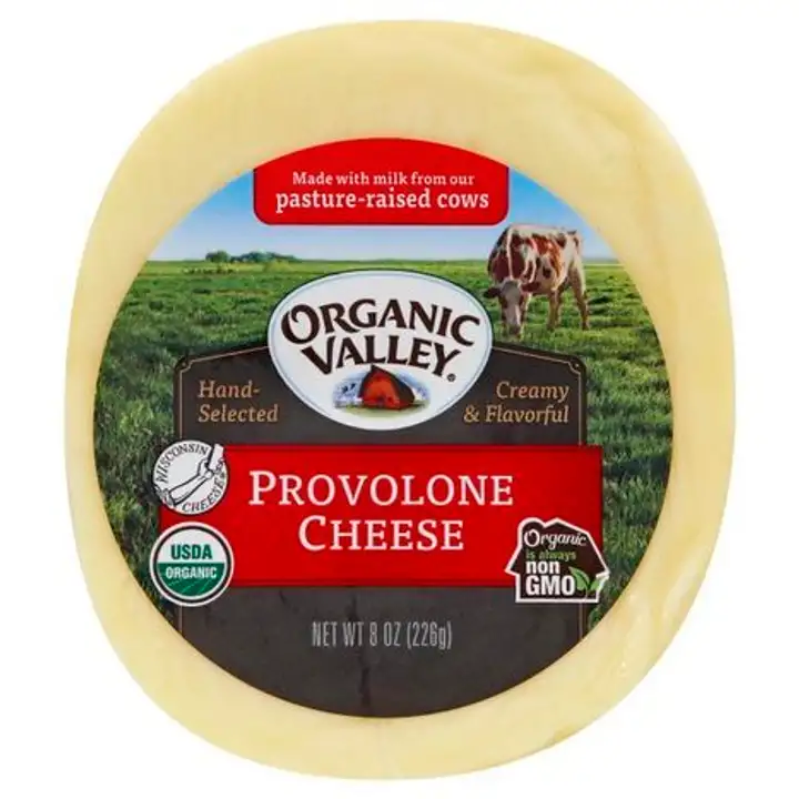 Order Organic Valley Cheese, Provolone - 8 Ounces food online from Whole Foods Co-Op Denfeld store, Duluth on bringmethat.com