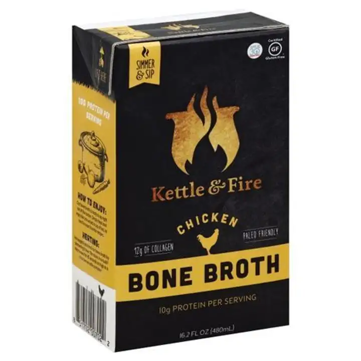 Order Kettle & Fire Bone Broth, Chicken - 16.9 Ounces food online from Whole Foods Co-Op Denfeld store, Duluth on bringmethat.com