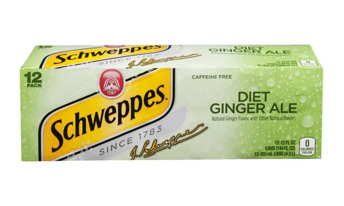 Order Schweppes Ginger Ale, Diet, Caffeine Free, 12 Pack - 12 Pack food online from Holiday farms store, Roslyn Heights on bringmethat.com