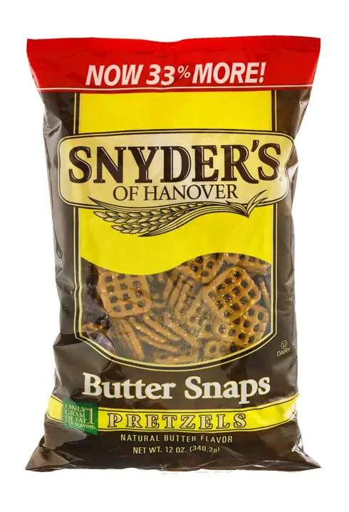 Order Snyders Pretzels, Butter Snaps Flavored - 12 Ounces food online from Holiday farms store, Roslyn Heights on bringmethat.com