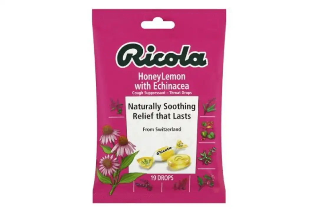 Order Ricola Throat Drops, Cough Suppressant, Honey Lemon, with Echinacea -  19 Lz food online from Fligner Market store, Lorain on bringmethat.com