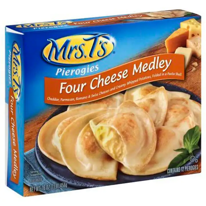 Order Mrs Ts Pierogies, Four Cheese Medley - 12 Each food online from Holiday farms store, Roslyn Heights on bringmethat.com