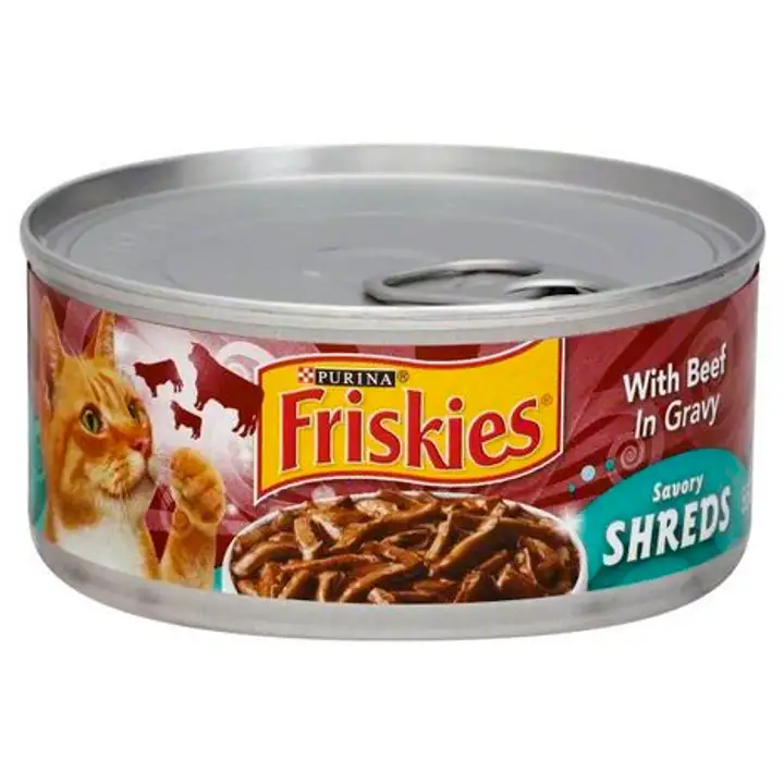 Order Friskies Savory Shreds Cat Food, with Beef in Gravy - 5.5 Ounces food online from Fligner Market store, Lorain on bringmethat.com