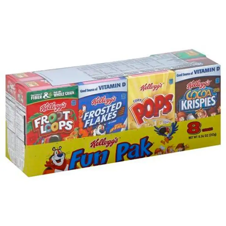 Order Kelloggs Cereals, Assorted, Fun Pack - 8 Each food online from Holiday farms store, Roslyn Heights on bringmethat.com