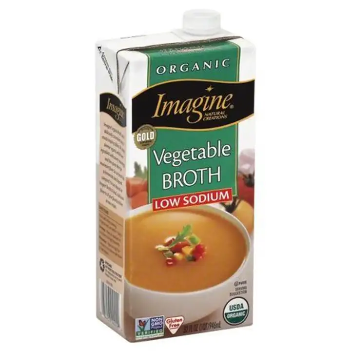 Order Imagine Natural Creations Broth, Vegetable, Organic, Low Sodium - 32 Ounces food online from Novato Harvest Market store, Novato on bringmethat.com