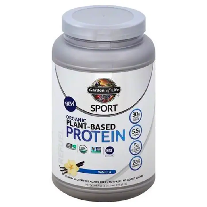 Order Garden of Life Sport Protein, Plant-Based, Organic, Vanilla - 28.4 Ounces food online from Whole Foods Co-Op Denfeld store, Duluth on bringmethat.com