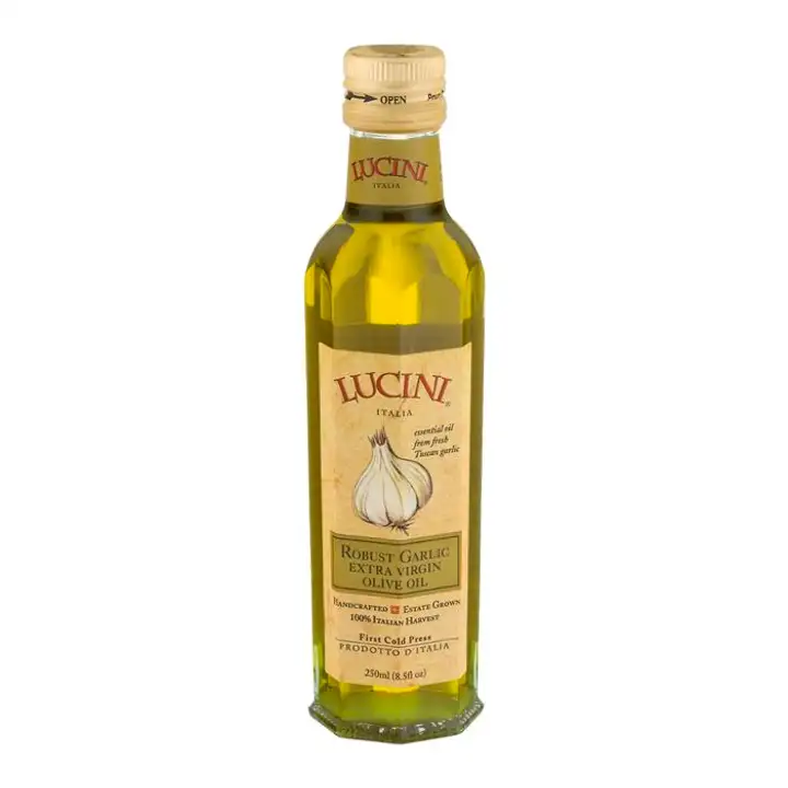 Order Lucini Olive Oil, Extra Virgin, Robust Garlic - 8.5 Ounces food online from Whole Foods Co-Op Denfeld store, Duluth on bringmethat.com