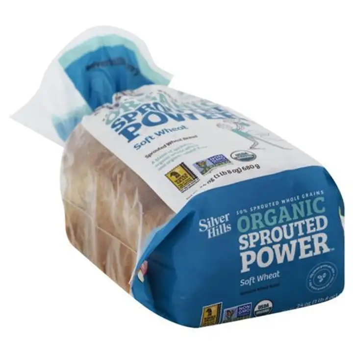 Order Silver Hills Sprouted Power Bread, Sprouted Wheat, Organic, Soft Wheat - 24 Ounces food online from Whole Foods Co-Op Denfeld store, Duluth on bringmethat.com