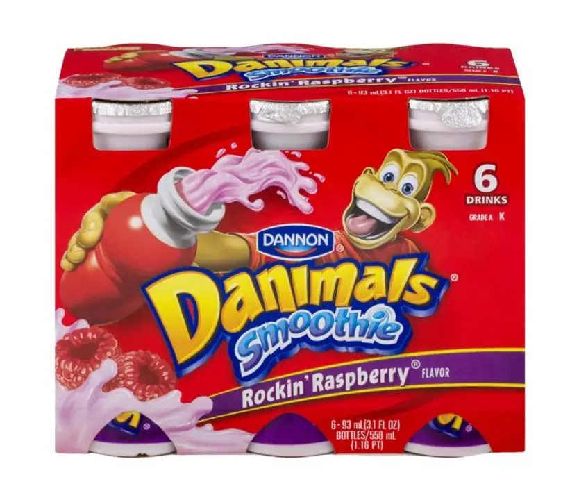 Order Danimals Smoothie, Rockin' Raspberry Flavor - 6 Each food online from Holiday farms store, Roslyn Heights on bringmethat.com
