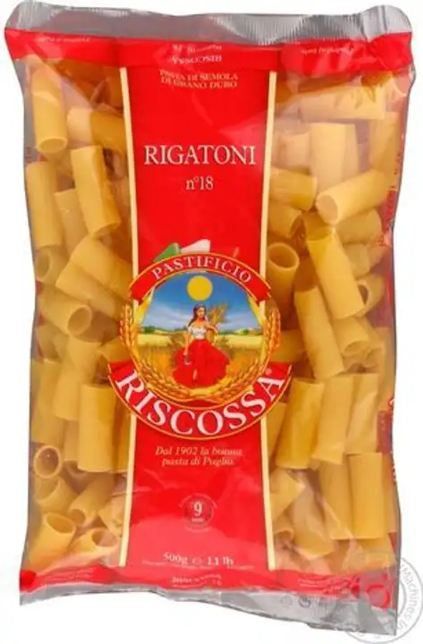 Order Riscossa Rigatoni Pasta - 500 Grams food online from Meats Supreme store, Brooklyn on bringmethat.com