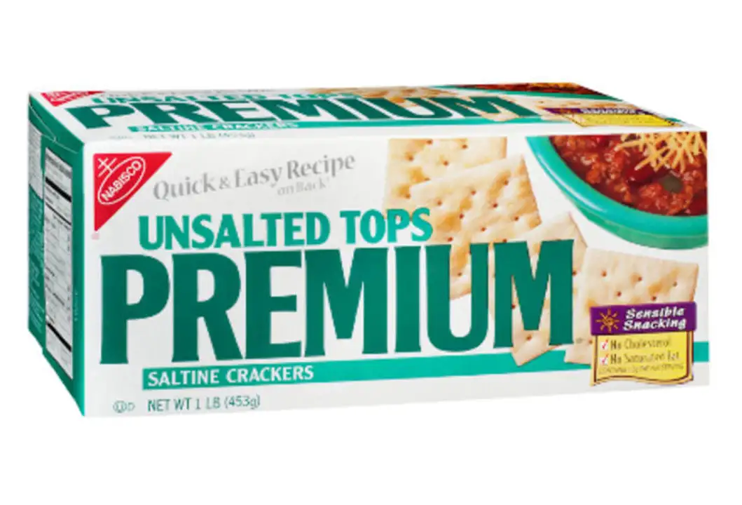 Order Premium Crackers, Saltine, Unsalted Tops - 16 Ounces food online from Meats Supreme store, Brooklyn on bringmethat.com