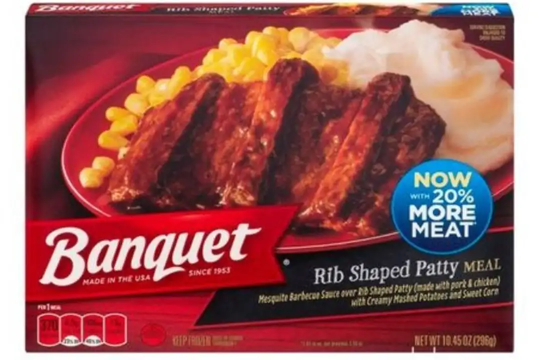 Order Banquet Rib Shaped Patty Meal - 10.45 Ounces food online from Fligner Market store, Lorain on bringmethat.com