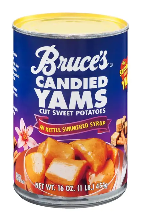 Order Bruces Yams, Candied, in Kettle Simmered Syrup - 16 Ounces food online from Holiday farms store, Roslyn Heights on bringmethat.com