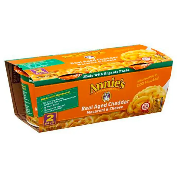 Order Annies Macaroni & Cheese, Real Aged Cheddar, 2 Pack - 2 Each food online from Holiday farms store, Roslyn Heights on bringmethat.com