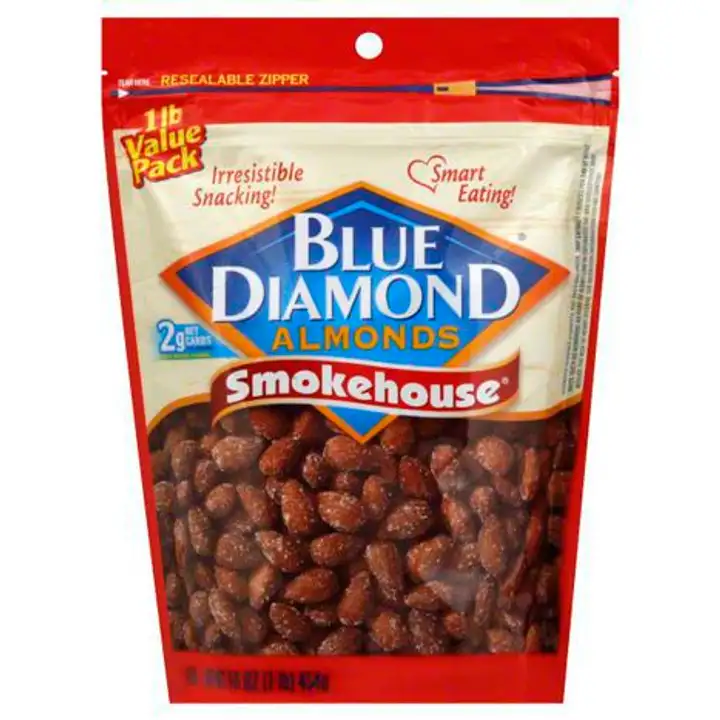 Order Blue Diamond Almonds, Smokehouse, Value Pack - 16 Ounces food online from Novato Harvest Market store, Novato on bringmethat.com